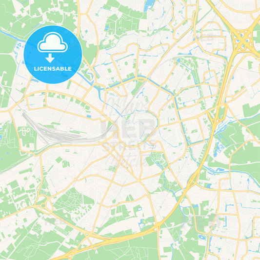 Amersfoort, Netherlands Vector Map - Classic Colors