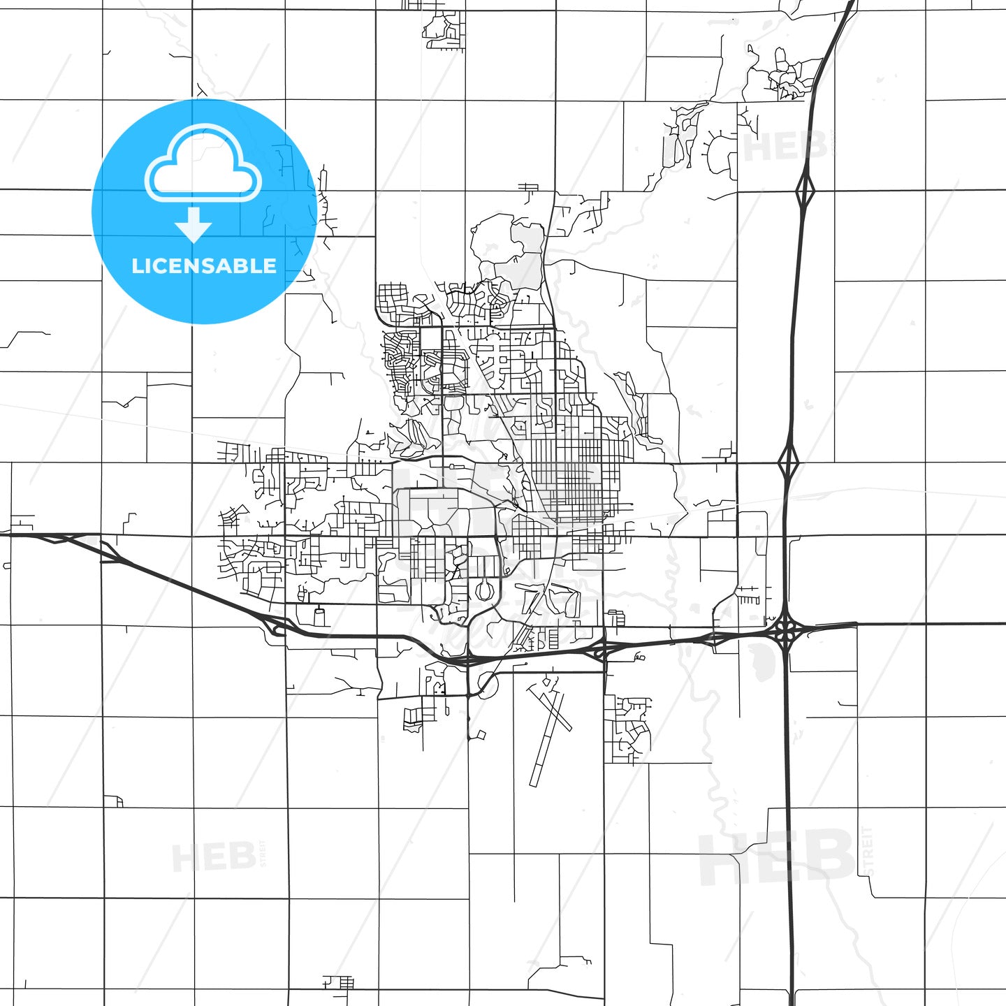 Ames, Iowa - Area Map - Light – HEBSTREITS