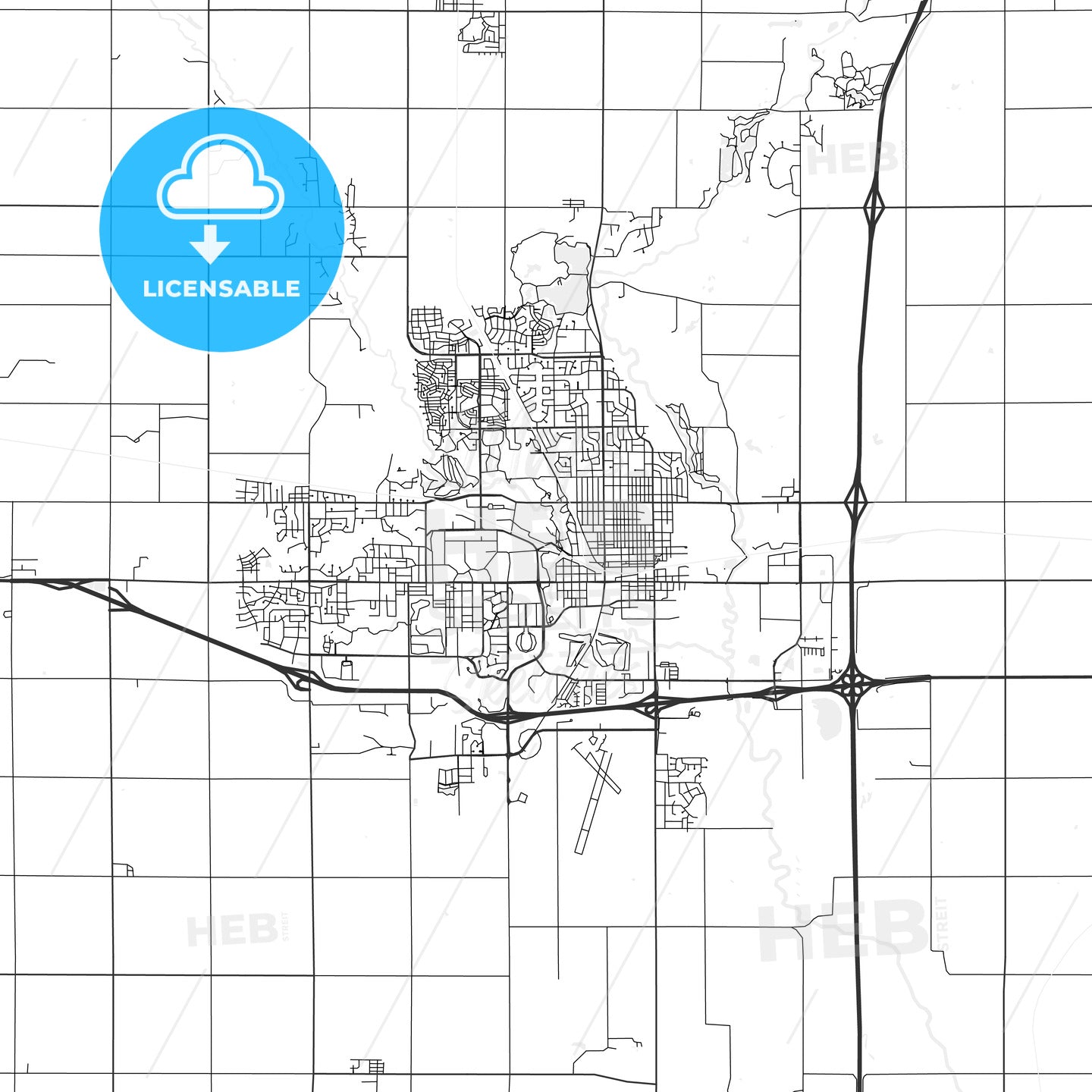 Ames, Iowa - Area Map - Light