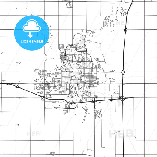 Ames, Iowa - Area Map - Light