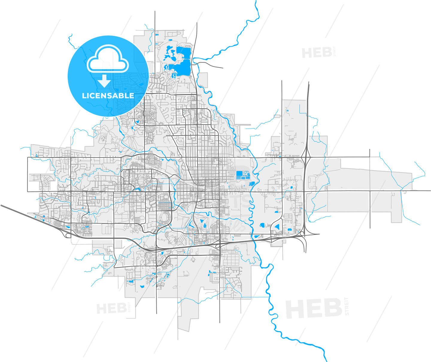 Ames, Iowa, United States, high quality vector map