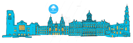Amsterdam, Netherlands, Colored Panorama – instant download