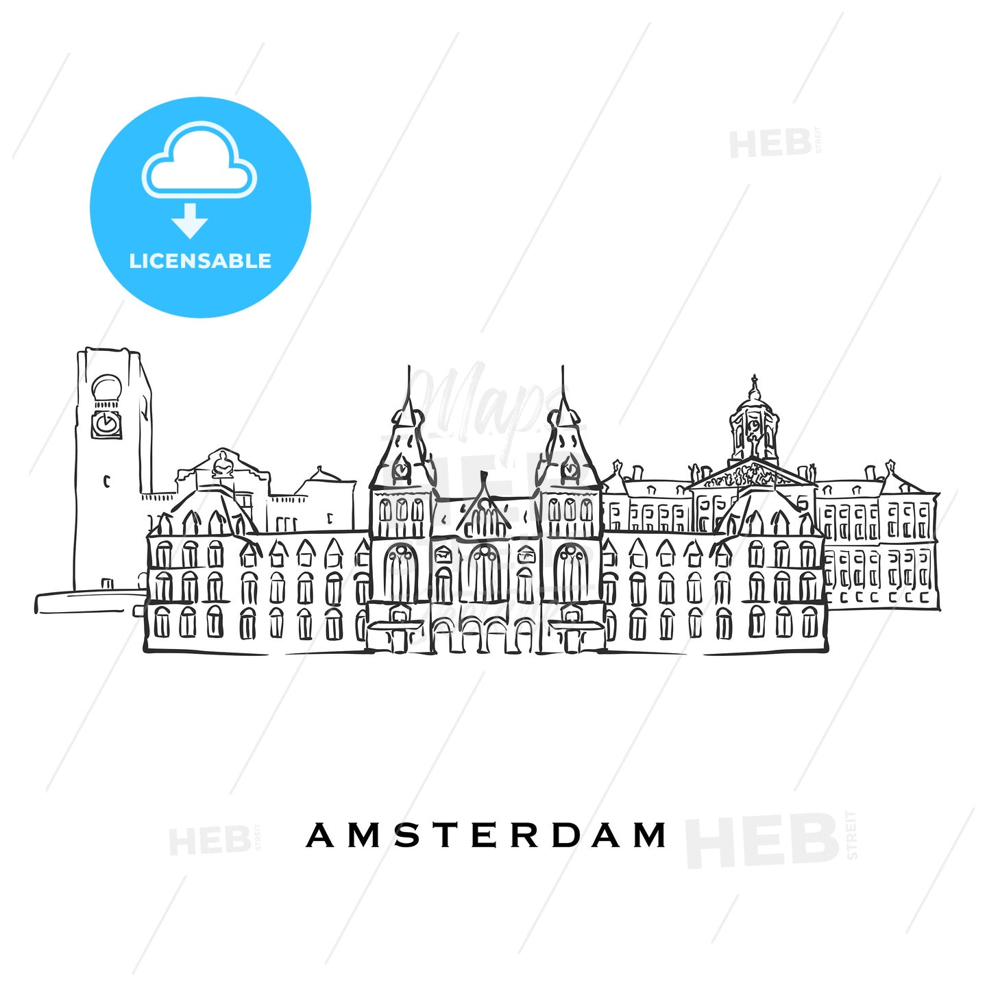 Amsterdam Netherlands famous architecture – instant download