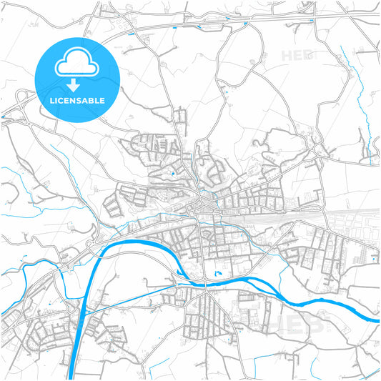 Amstetten, Lower Austria, Austria, city map with high quality roads.