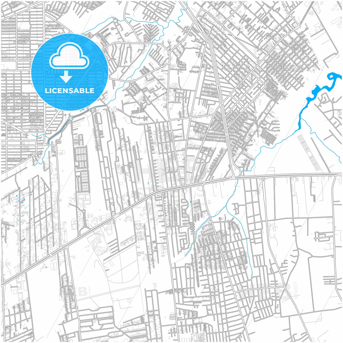 Ananindeua, Brazil, city map with high quality roads.