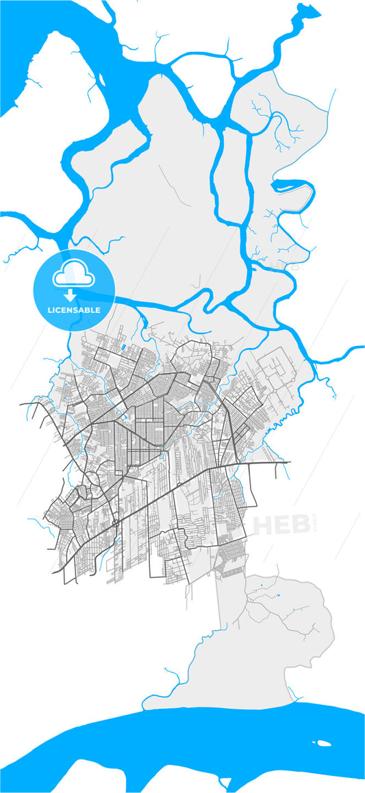 Ananindeua, Brazil, high quality vector map