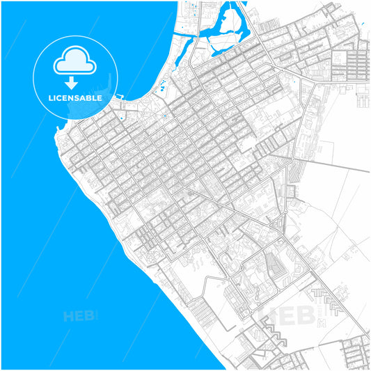 Anapa, Krasnodar Krai, Russia, city map with high quality roads.