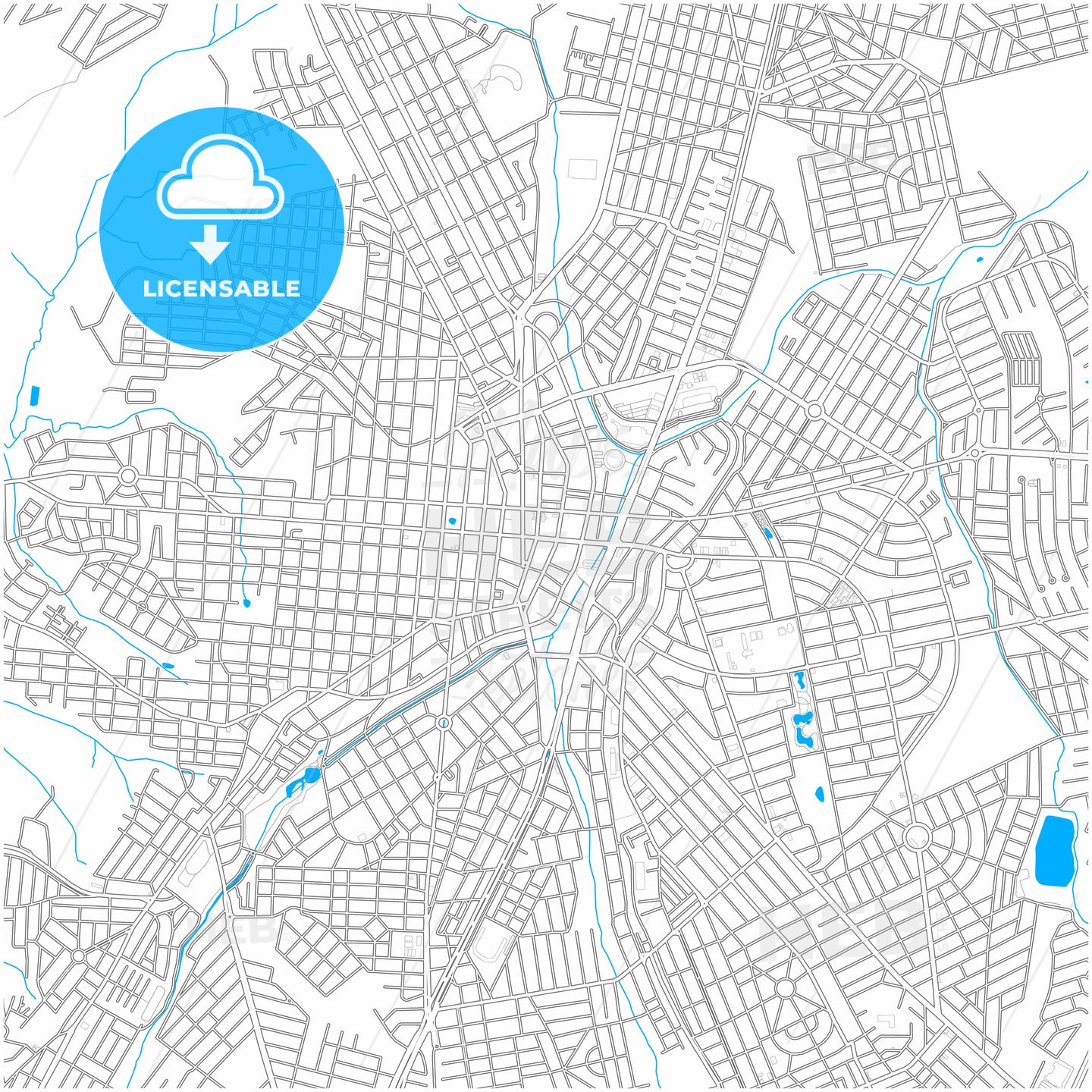 Anapolis, Brazil, city map with high quality roads.