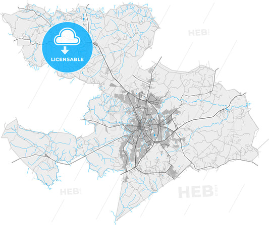 Anapolis, Brazil, high quality vector map