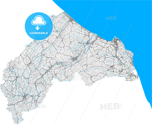 Ancona, Marche, Italy, high quality vector map