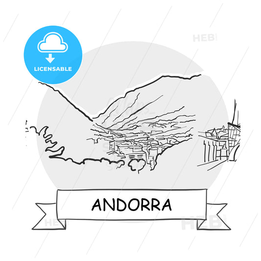Andorra Cityscape Vector Sign – instant download