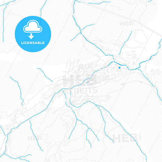 Andorra la Vella, Andorra PDF vector map with water in focus
