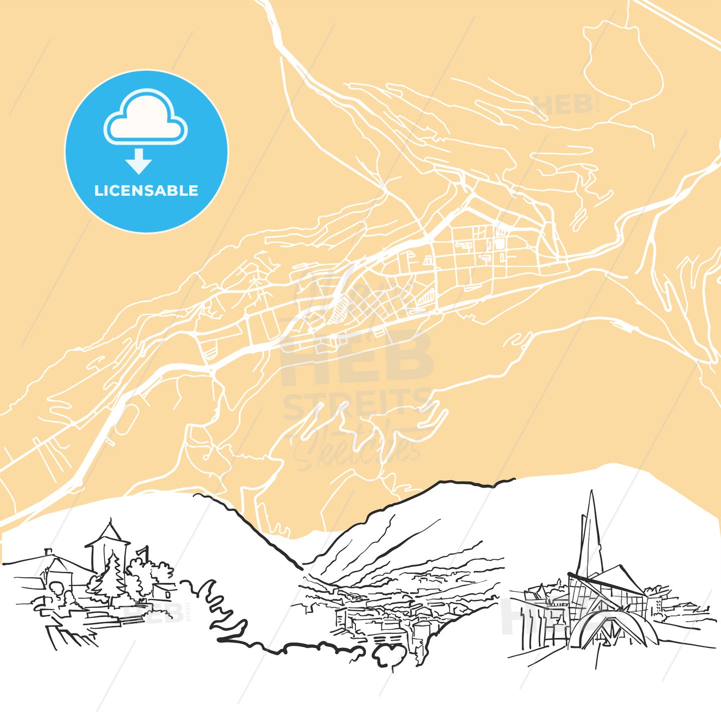 Andorra la Vella Background Map