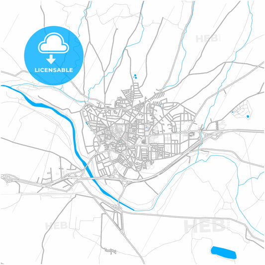 Andújar, Jaén, Spain, city map with high quality roads.