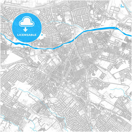 Angeles, Pampanga, Philippines, city map with high quality roads.