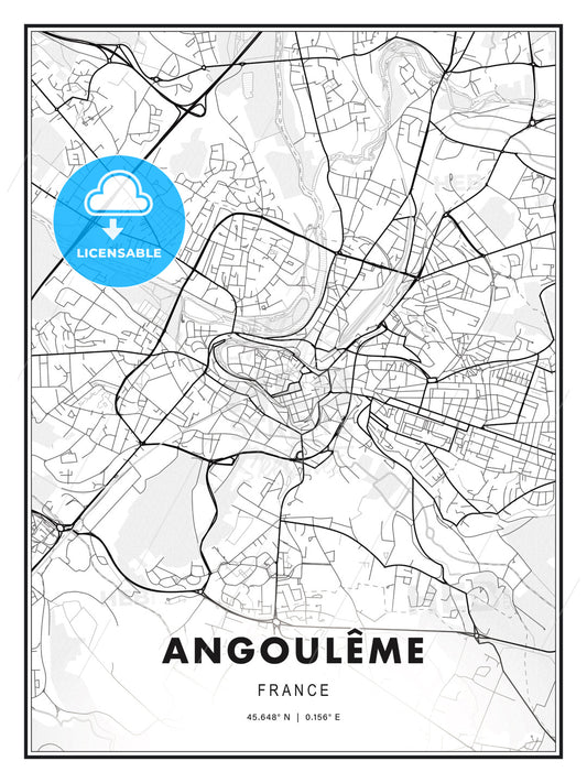 Angoulême, France, Modern Print Template in Various Formats - HEBSTREITS Sketches