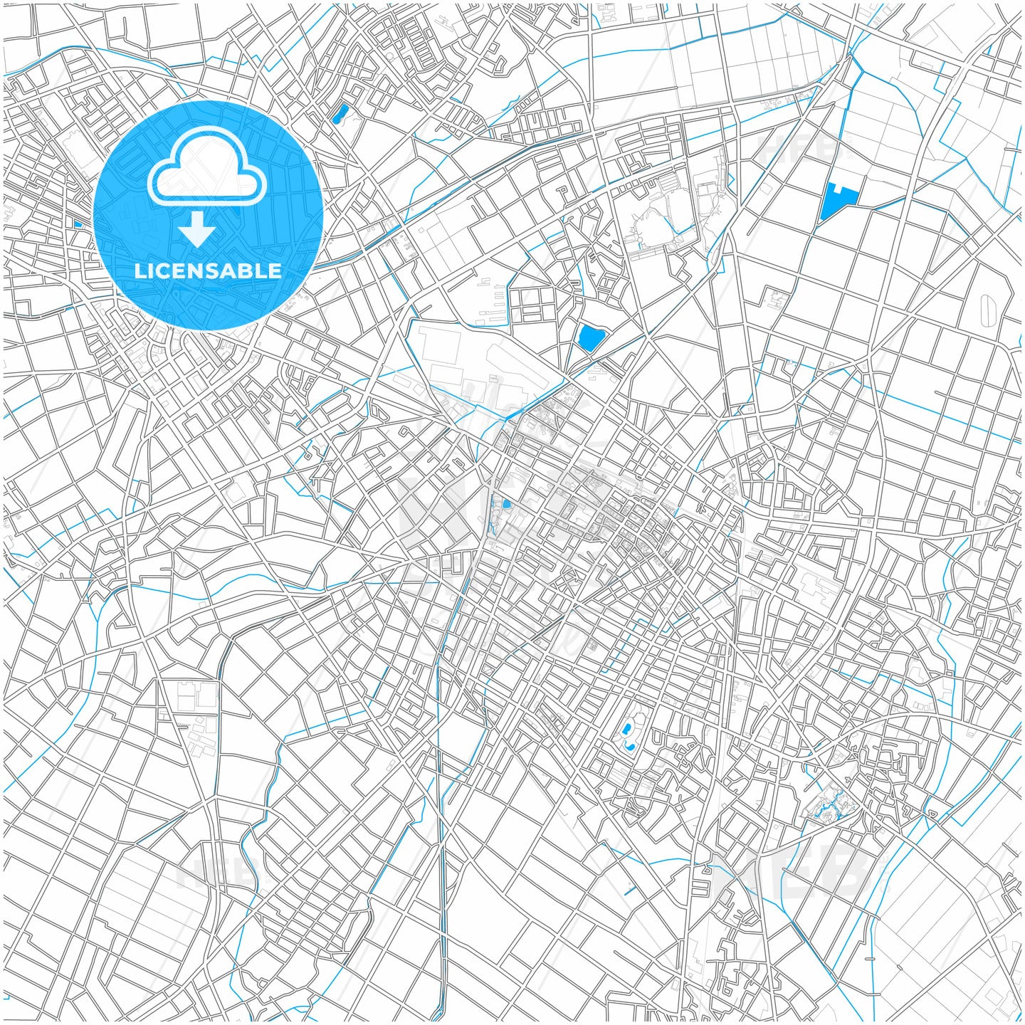 Anjō, Aichi, Japan, city map with high quality roads.