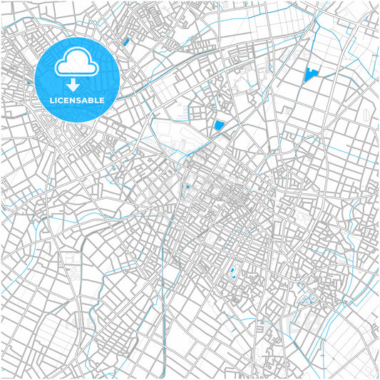 Anjō, Aichi, Japan, city map with high quality roads.