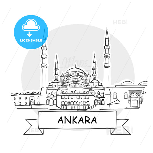 Ankara Cityscape Vector Sign – instant download