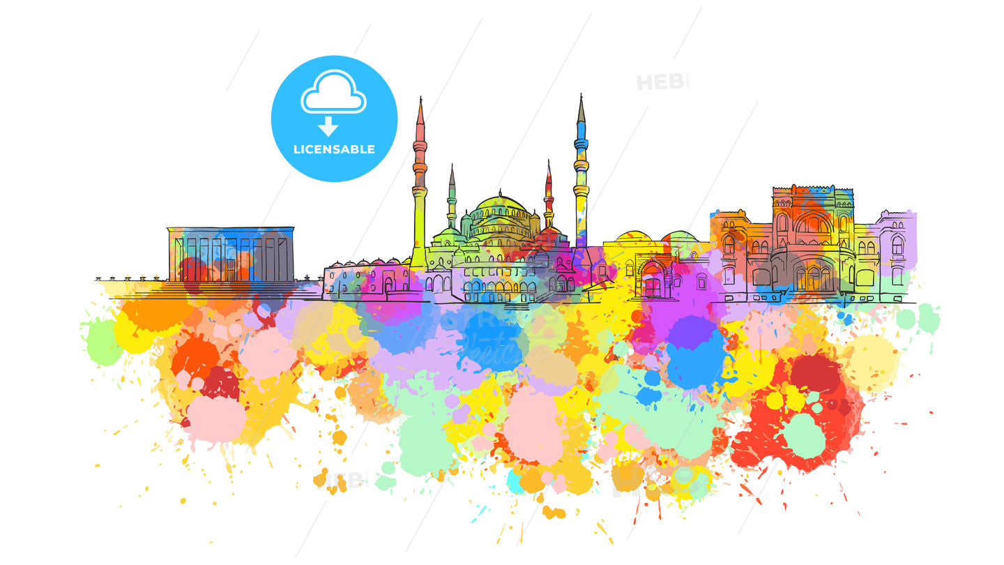 Ankara Colorful Landmark Banner – instant download