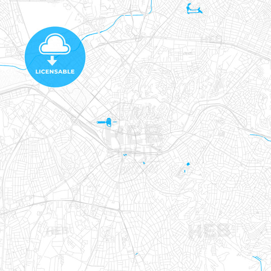 Ankara, Turkey PDF vector map with water in focus