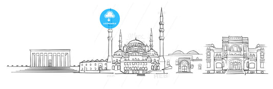 Ankara, Turkey, Panorama Sketch – instant download