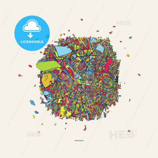 Ankara Turkey colorful confetti map