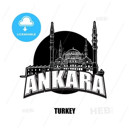 Ankara mosque black and white logo – instant download