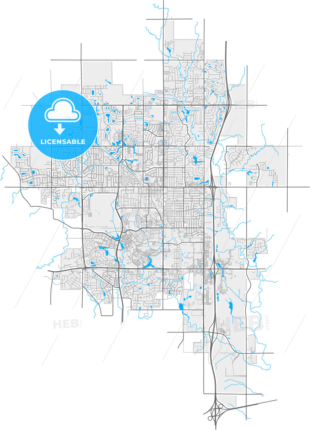 Ankeny, Iowa, United States, high resolution vector map - HEBSTREITS