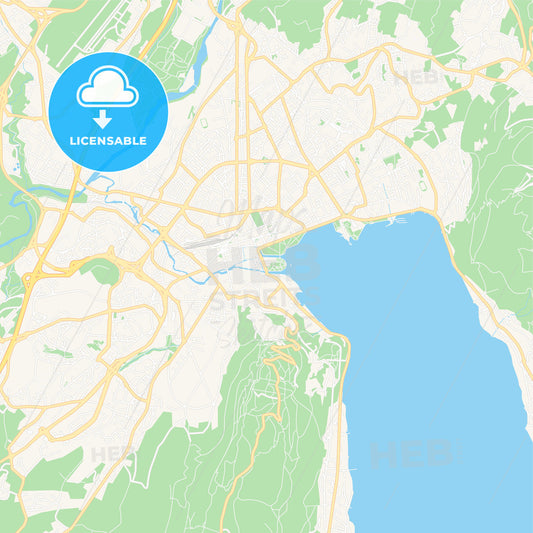 Annecy, France Vector Map - Classic Colors