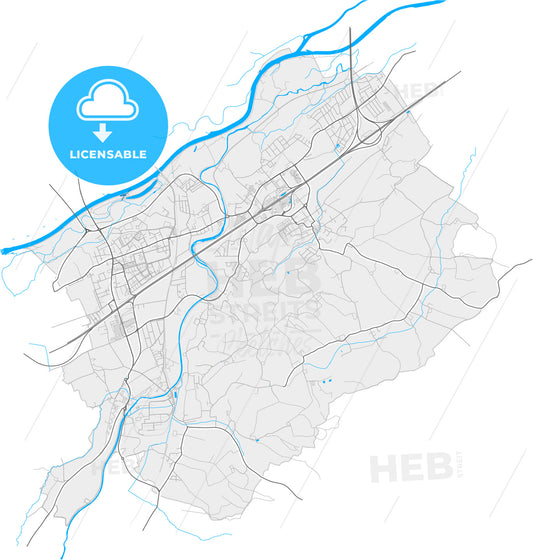 Ansfelden, Upper Austria, Austria, high quality vector map