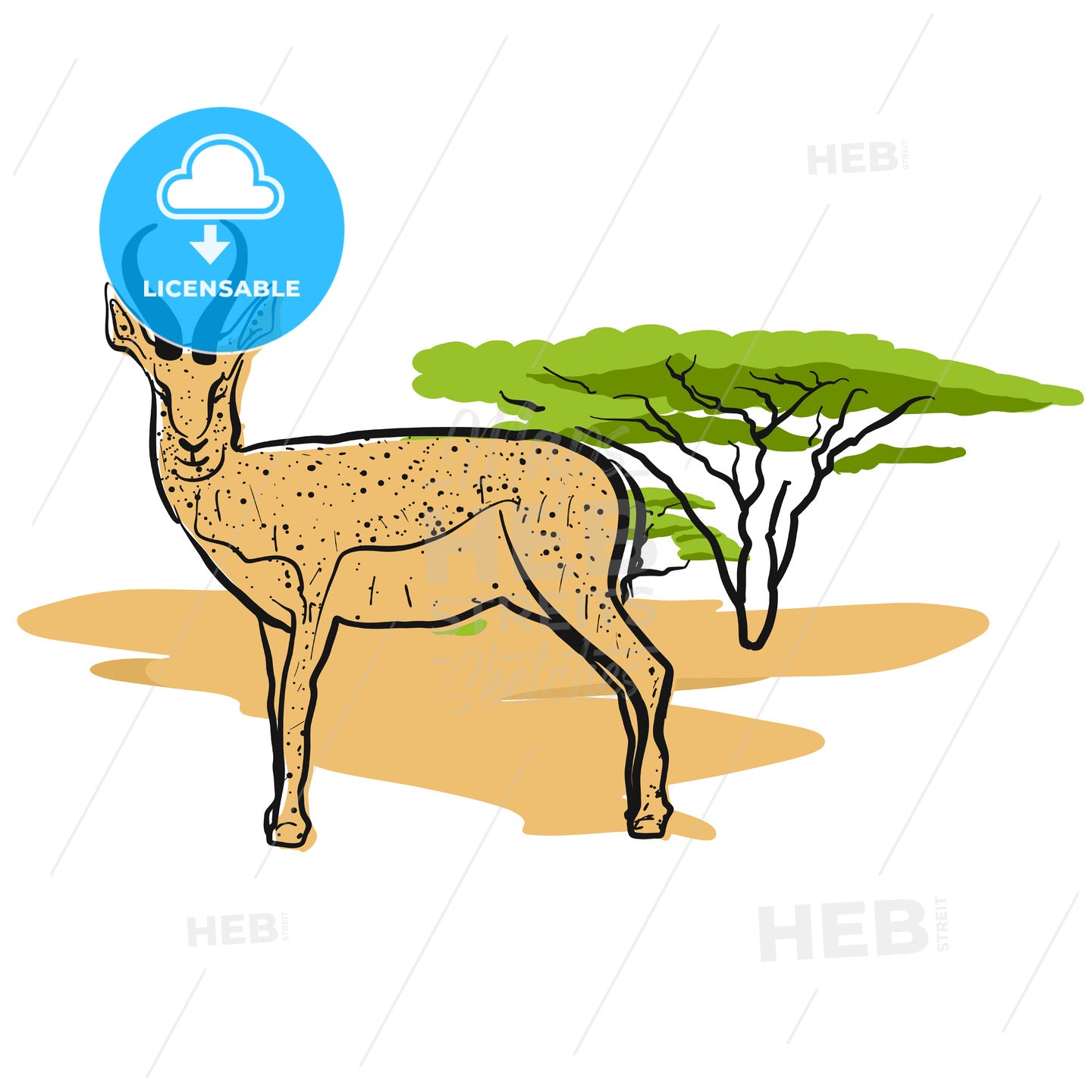 Antelope in savannah – instant download