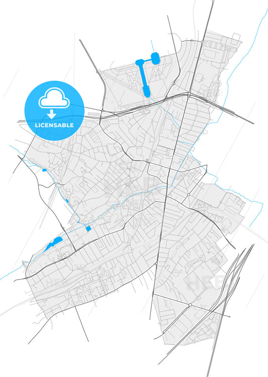 Antony, Hauts-de-Seine, France, high quality vector map