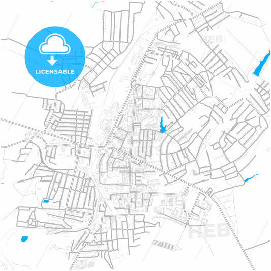 Antratsyt, Luhansk Oblast, Ukraine, city map with high quality roads.