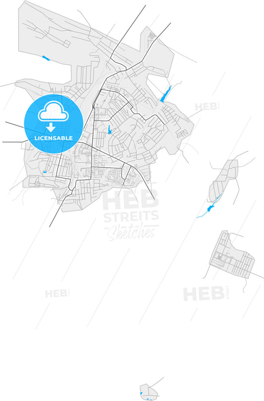 Antratsyt, Luhansk Oblast, Ukraine, high quality vector map