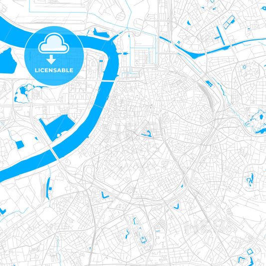 Antwerp , Belgium bright two-toned vector map