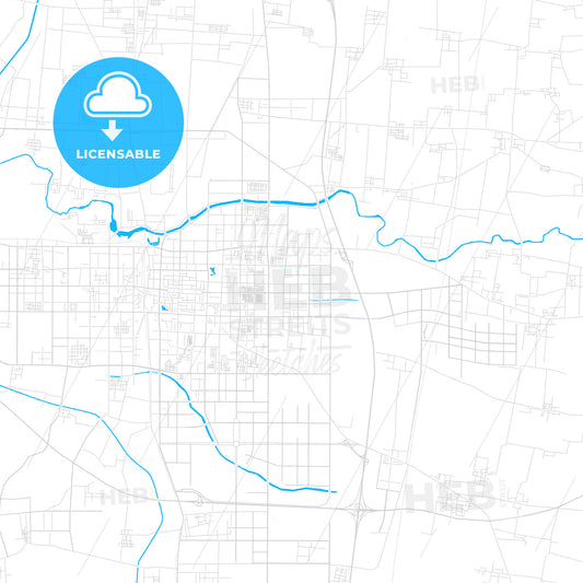 Anyang, China PDF vector map with water in focus