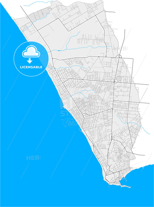 Anzio, Lazio, Italy, high quality vector map