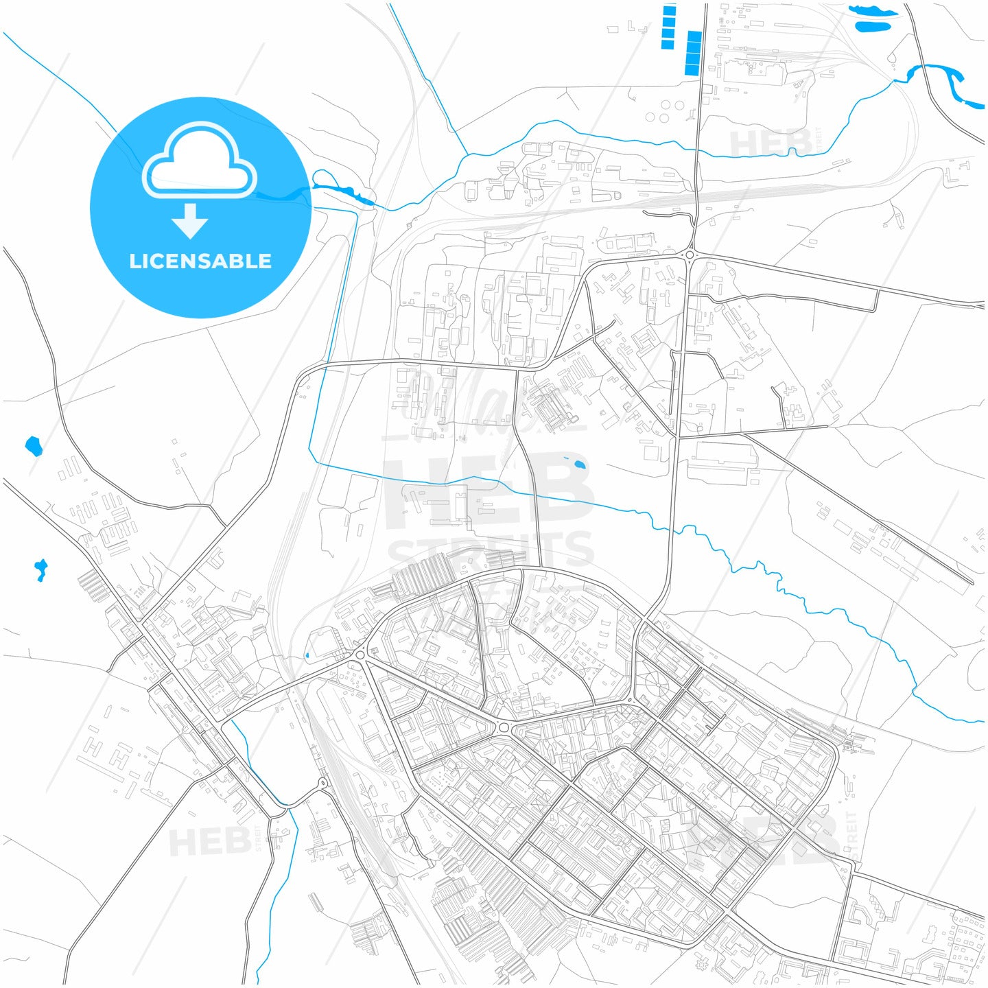 Apatity, Murmansk Oblast, Russia, city map with high quality roads.