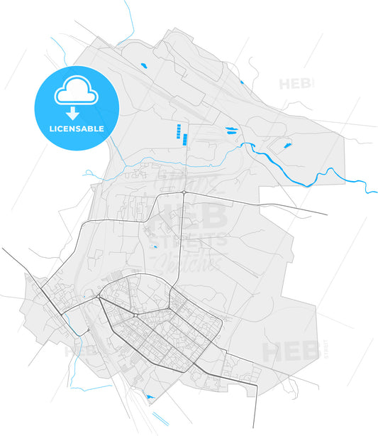 Apatity, Murmansk Oblast, Russia, high quality vector map