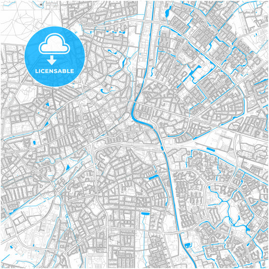Apeldoorn, Gelderland, Netherlands, city map with high quality roads.