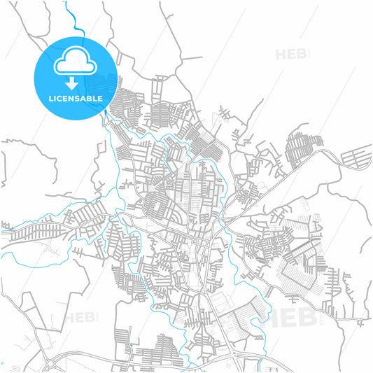 Apopa, San Salvador, El Salvador, city map with high quality roads.