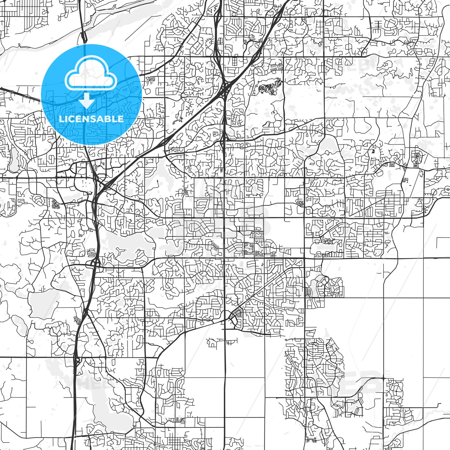 Apple Valley, Minnesota - Area Map - Light