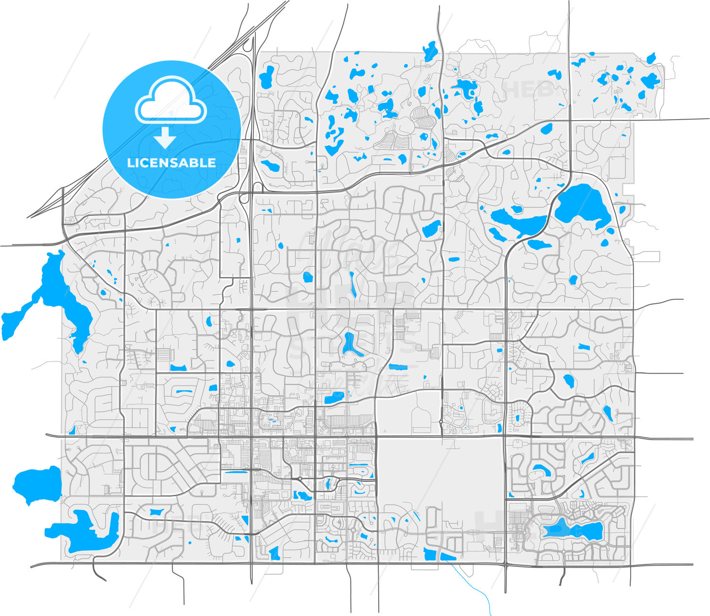 Apple Valley, Minnesota, United States, high quality vector map