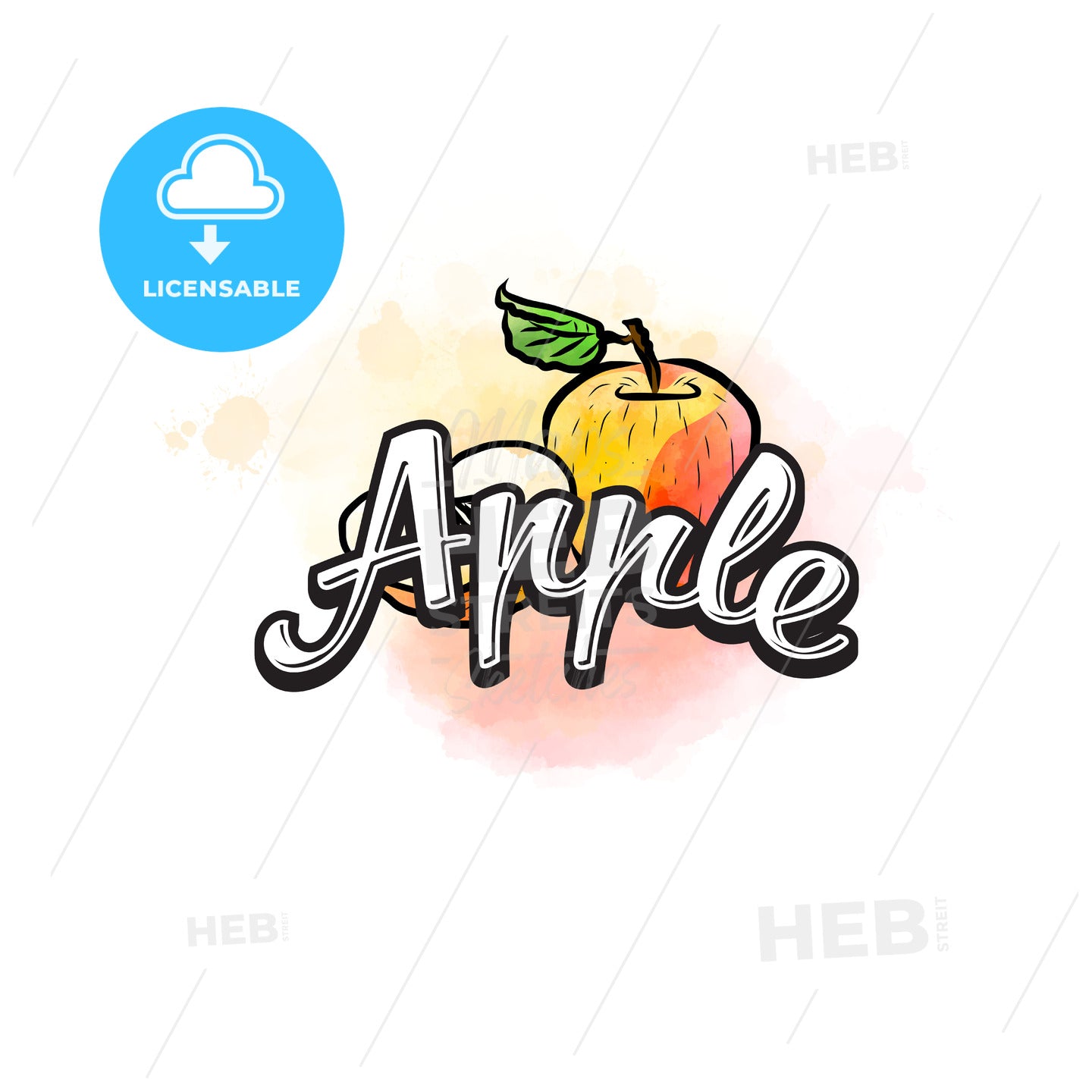 Apple colorful label sign – instant download