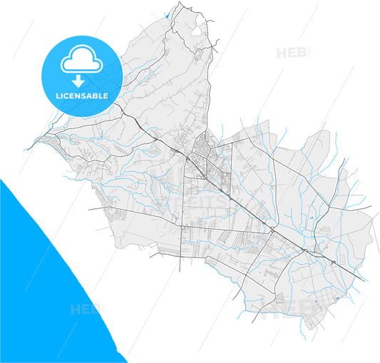 Aprilia, Lazio, Italy, high quality vector map