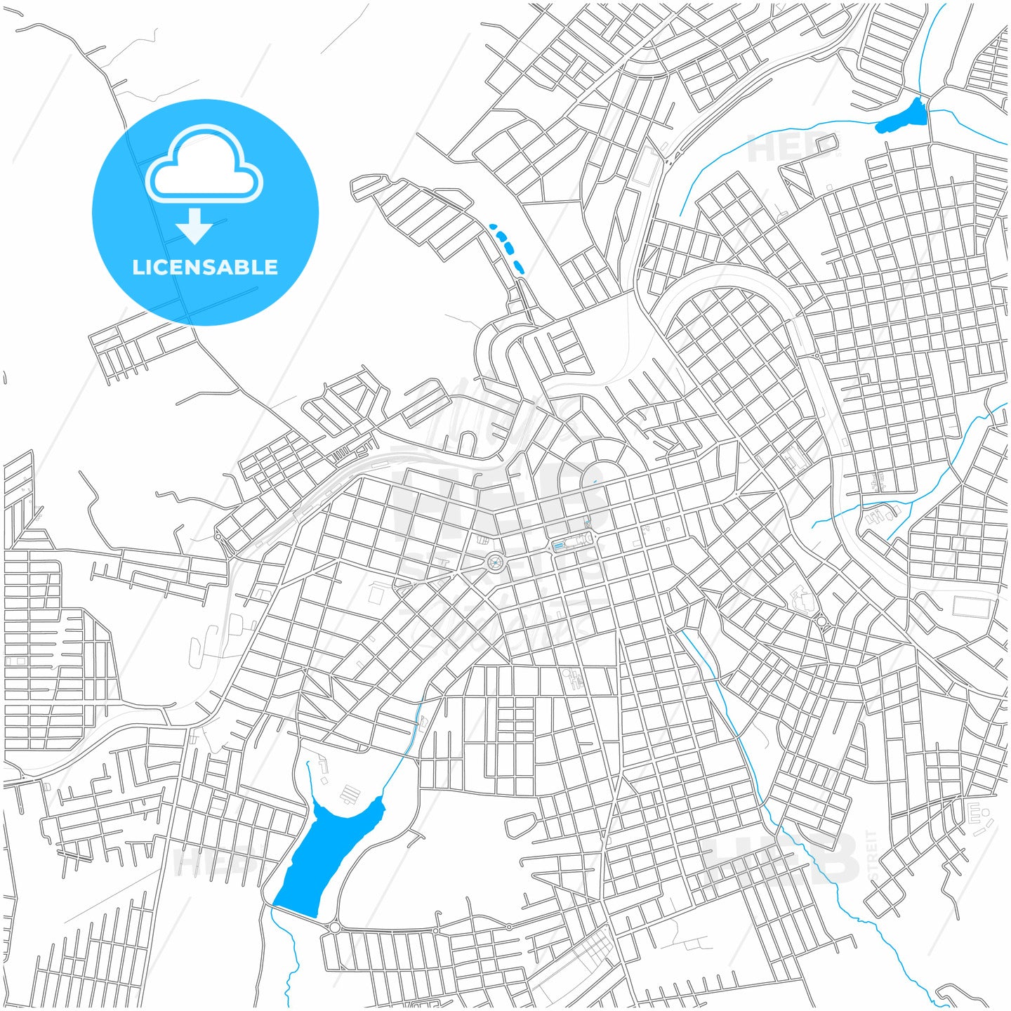 Apucarana, Brazil, city map with high quality roads.