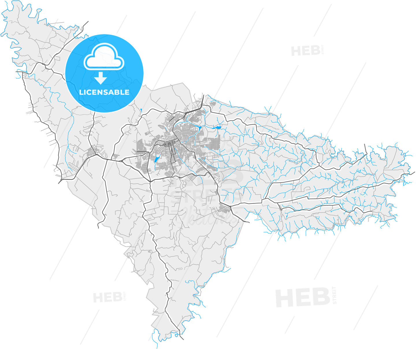 Apucarana, Brazil, high quality vector map