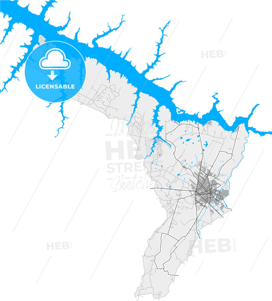 Aracatuba, Brazil, high quality vector map