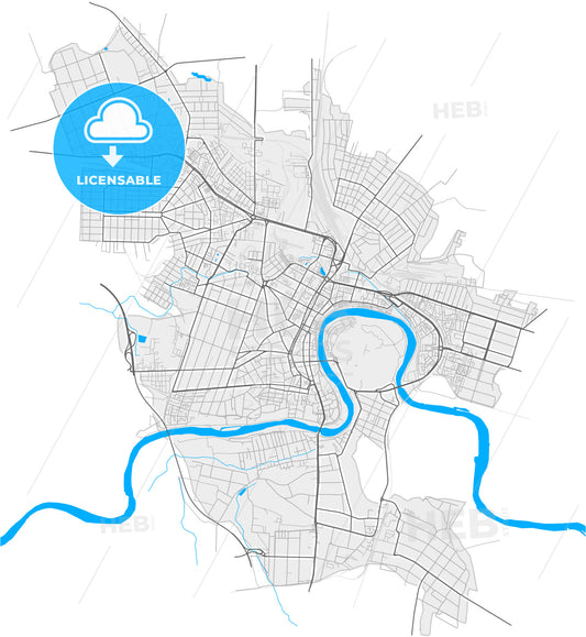 Arad, Arad, Romania, high quality vector map